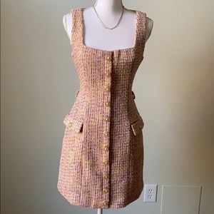 REVOLVE Pink Tweed Dress